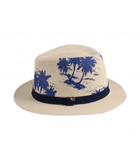 Sombrero Panama con dibujo "Pamela"