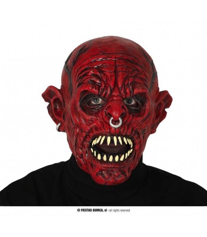 Mascara Mostruo Rojo Latex - Carnavalife