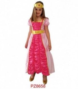 DISFRACES PRINCESA ROSA NIÑOS PZ8658