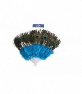 ABANICO PLUMA PAVO REAL