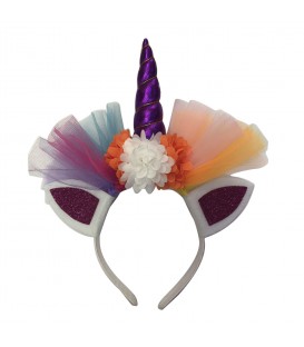 Diadema Unicornio Con Flores Y Tutu