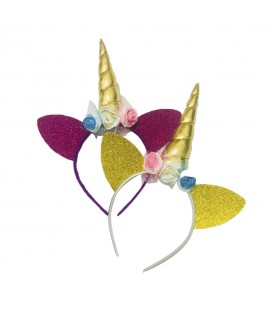 Diadema Unicornio Con Flores