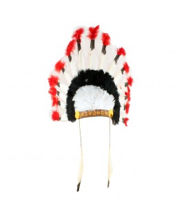 Tocado Indio (Rojo Y Blanco)