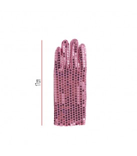 GUANTES CON LENTEJUELAS ROJO