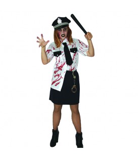 Disfraz Policía Mujer Zombie - Carnavalife Disfraz Policía Mujer Zombie - Carnavalife