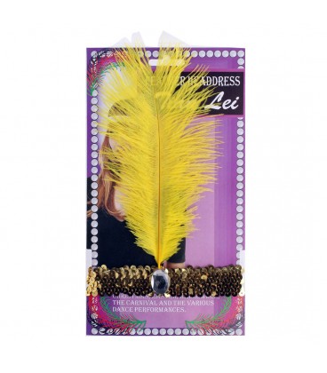Cinta Pelo Charleston lentejuela con Pluma