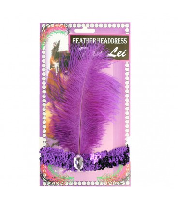 Cinta Pelo Charleston lentejuela con Pluma