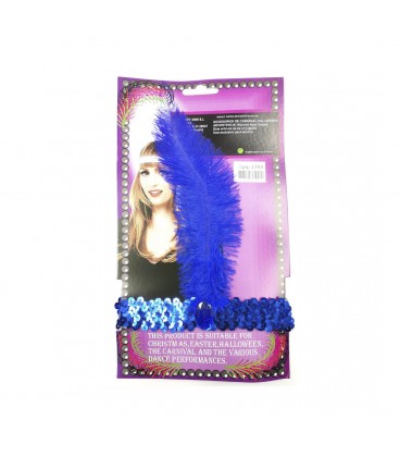 Cinta Pelo Charleston lentejuela con Pluma