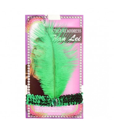 Cinta Pelo Charleston lentejuela con Pluma