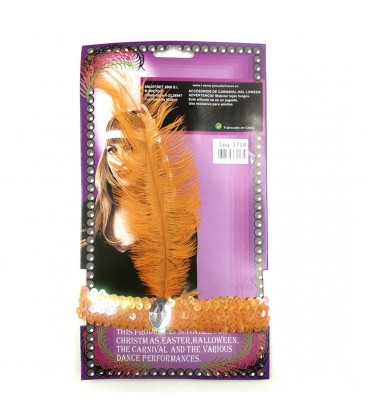 Cinta Pelo Charleston lentejuela con Pluma
