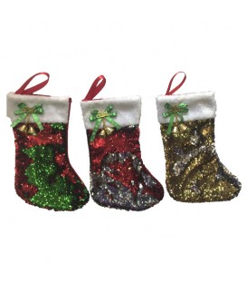 Bota Navidad con lentejuelas